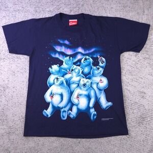 VTG Coca Cola T-Shirt Mens Large Polar Bear Single Stitch Coke Double Sided USA